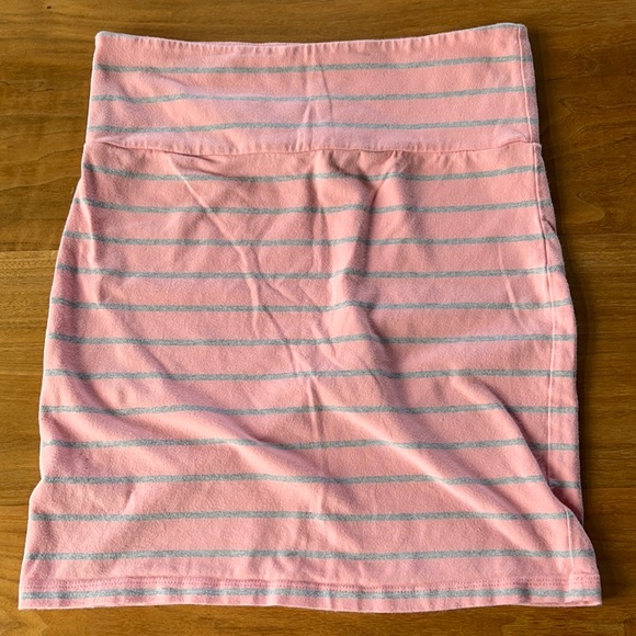 Forever 21 pink and gray striped mini skirt size medium juniors - Picture 2 of 5
